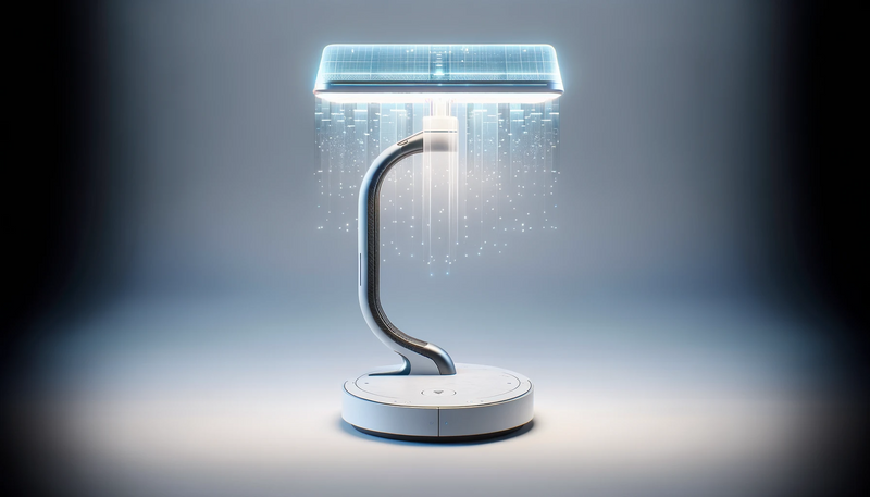 lampe de chevet originale dans un fond blanc grisé