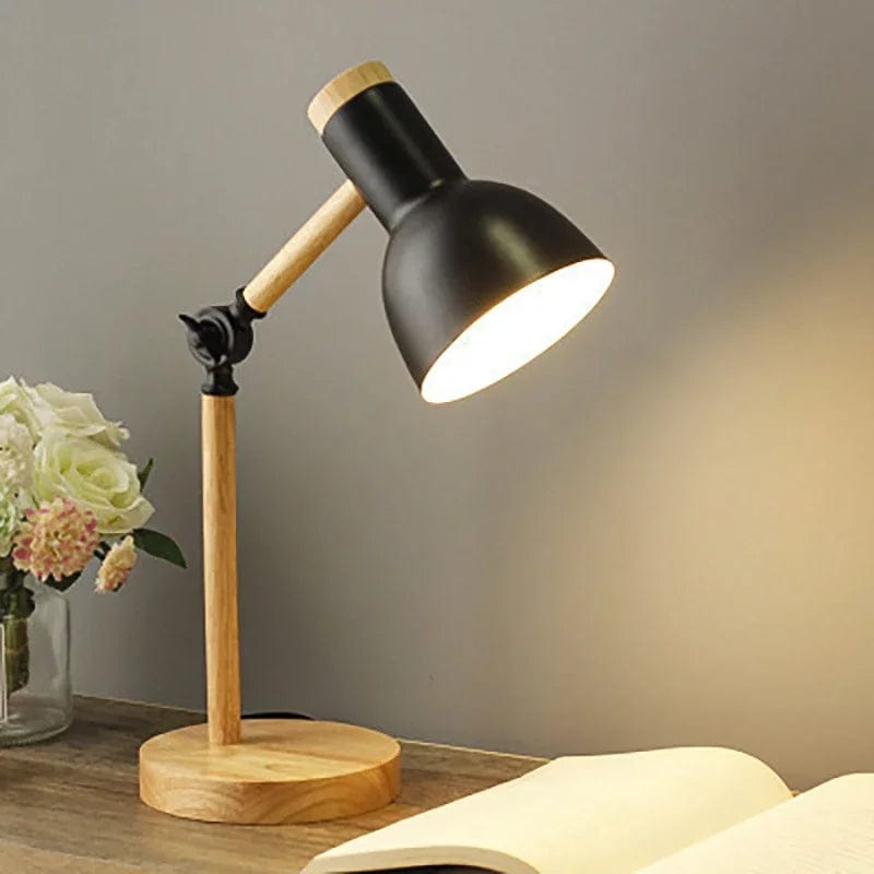 Lampe de Chevet Bois et Métal Noir Noir