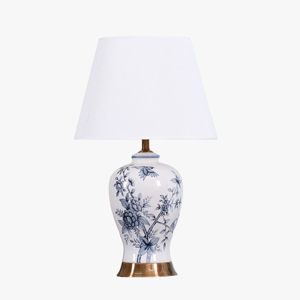 Lampe De Chevet Michael Jackson En Céramique Blanche, Abat-jour Tissu (25cm) - Neuve